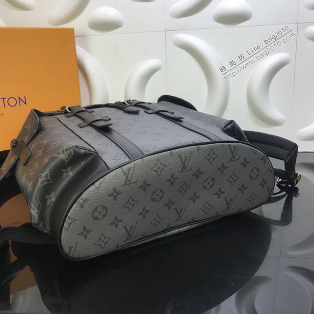 LV包包 LV新款雙肩包 M45419 Christopher小號雙肩包 灰色與黑色搭配男士雙肩背包  ydh3766